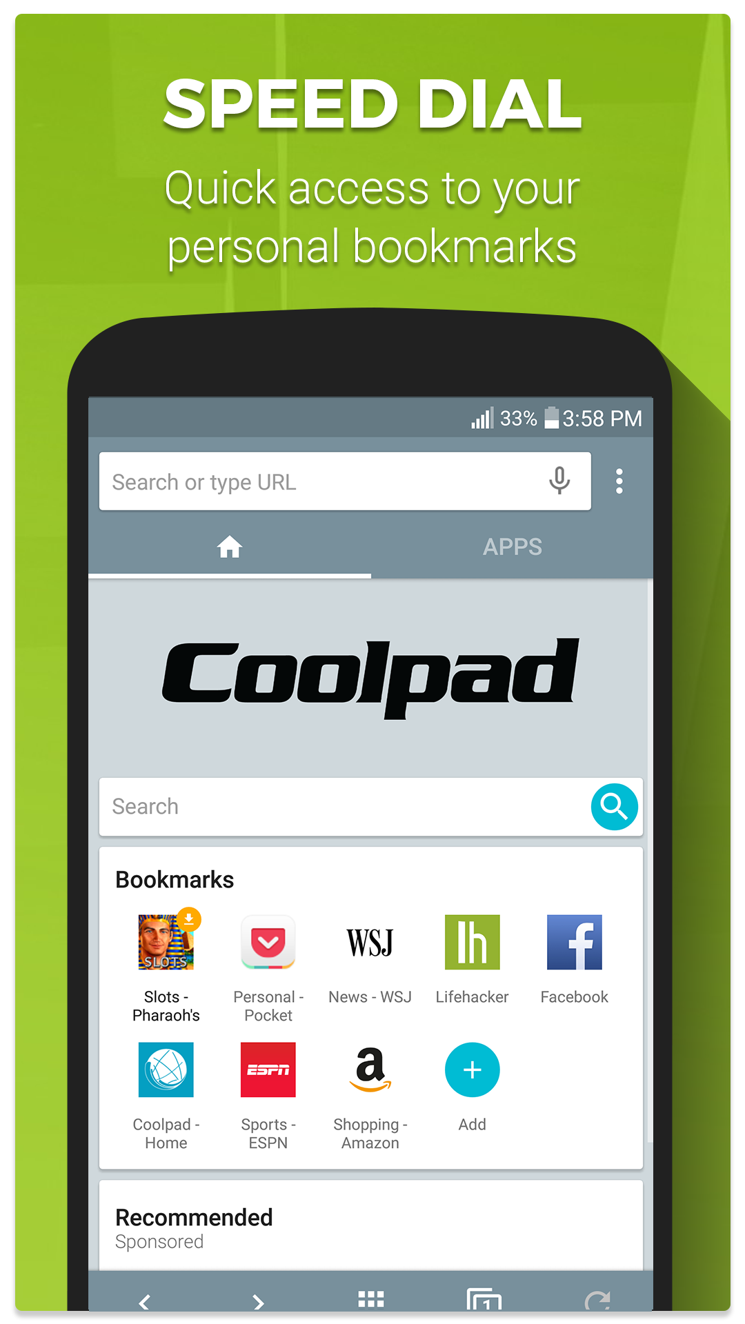 Android application Coolpad Browser screenshort