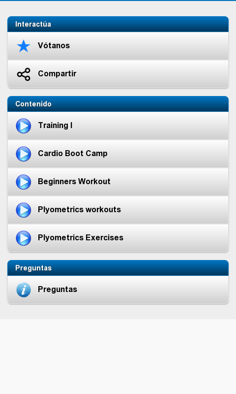 Android application Pliometrics Training screenshort