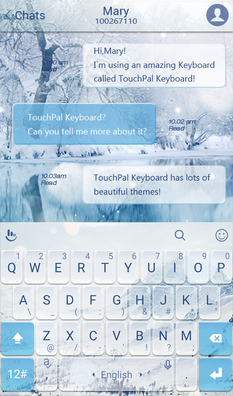 Android application TouchPal Snowberg Keyboard screenshort