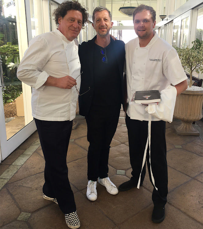 Marco Pierre (left) dons his famous white and black checkered vans, Gary Cotterell (Middle)