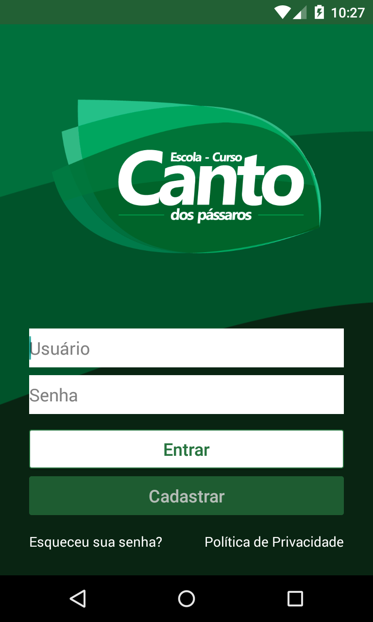 Android application Escola Canto dos Pássaros screenshort