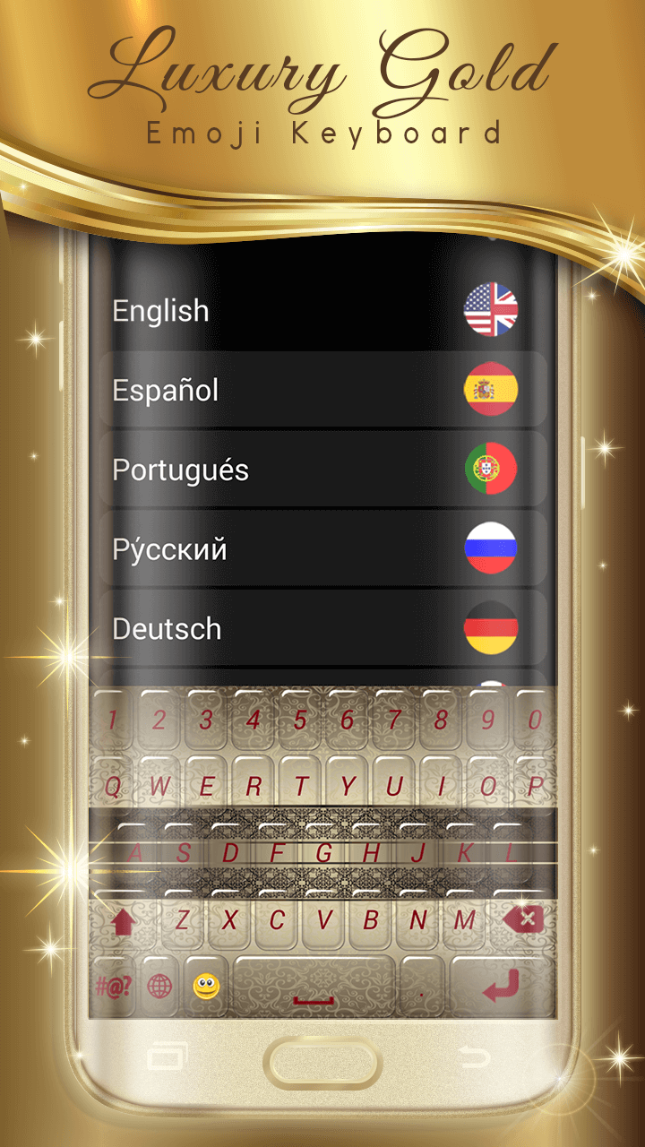 Android application Luxury Gold Emoji Keyboard screenshort