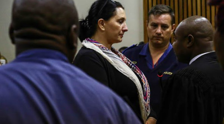Convicted racist Vicki Momberg just after she was sentenced to 3 years at the Randburg Magistrate court.