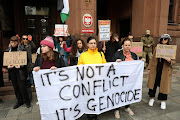 Demonstrators gather to protest, as Israel's ambassador to Poland is called to Polish Foreign Ministry after comments he made about the death of a Polish aid worker Damian Sobol, who was killed by the Israeli army in Gaza, in Warsaw, Poland April 5, 2024.