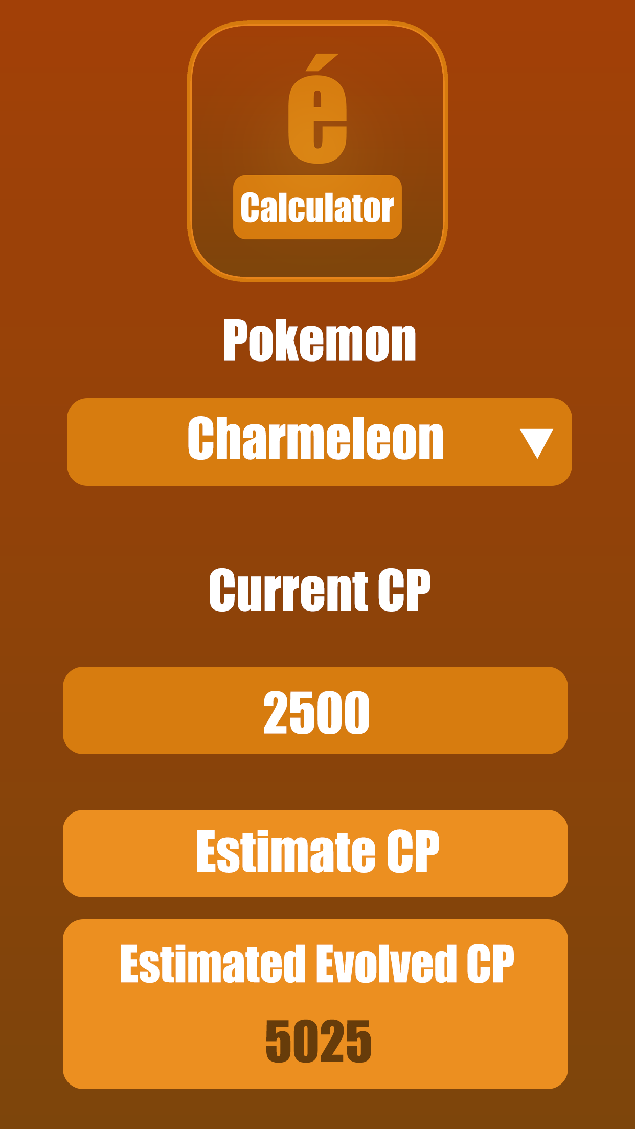 Android application CP Calculator Pokemon Go screenshort