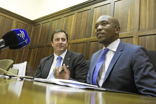 John Steenhuisen with former DA leader Mmusi Maimane.