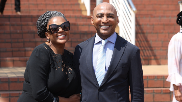 Basetsana and Romeo Kumalo leaving Randburg magistrate's court where they won their case against Jackie Phamotse who tweeted a defamatory comment about them in June 2018.
