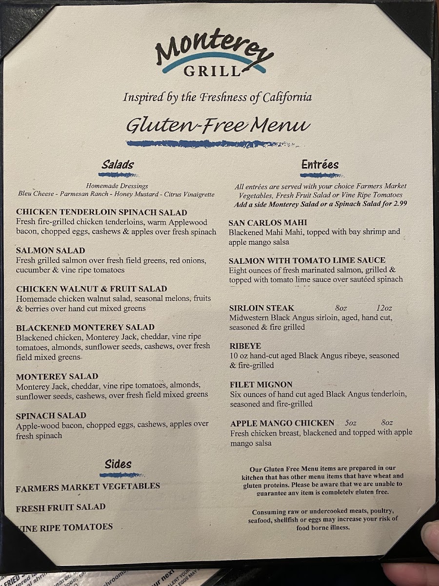 Lola's Cantina and Burger Bar gluten-free menu