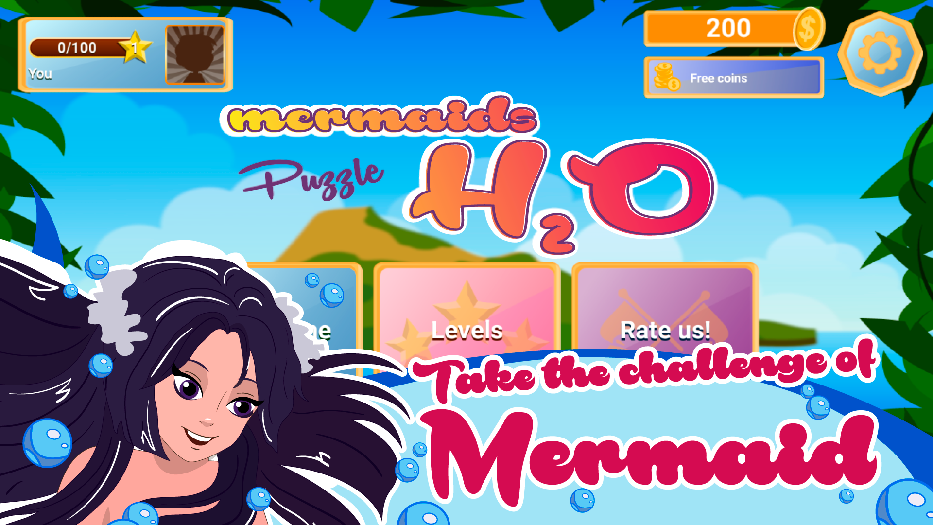 Android application Puzzle with mermaids h2o screenshort