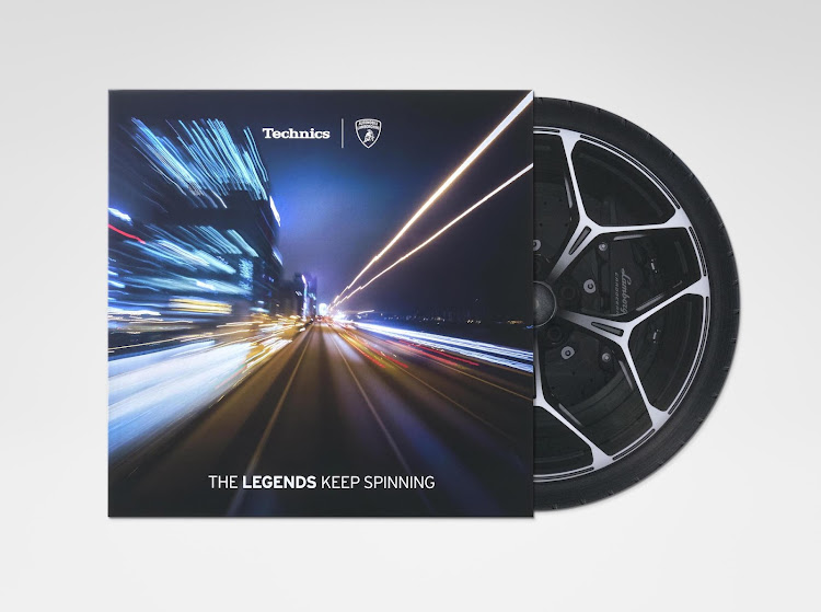 The vinyl surface is printed with a picture of the Revuelto's multi-spoke wheel and tyre.