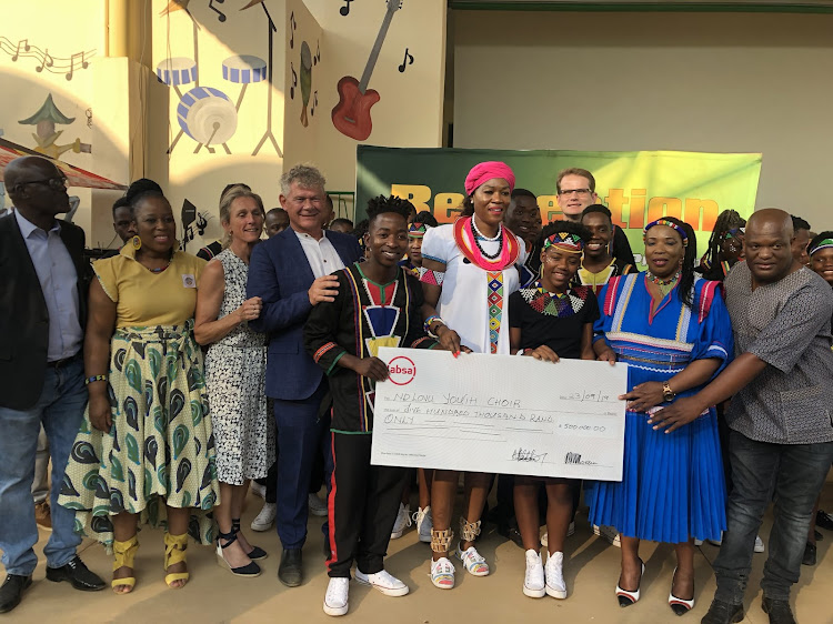 The Ndlovu Youth Choir received a R1m cheque from the Limpopo arts and culture department on Monday.