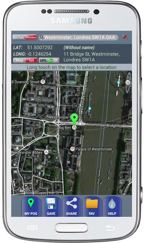 Широта Долгота GPS мест — приложение на Android