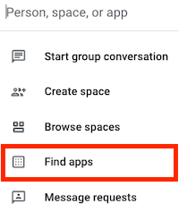 Find apps in Chat