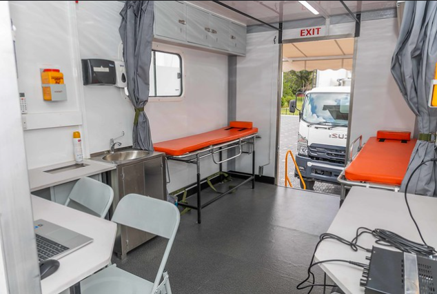 The interior of a mobile clinic.
