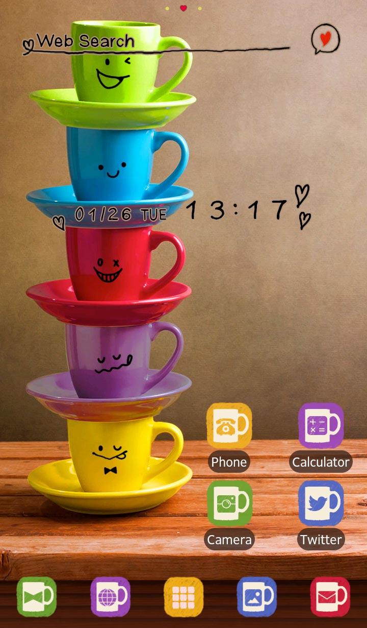 Android application Rainbow Mugs Theme screenshort