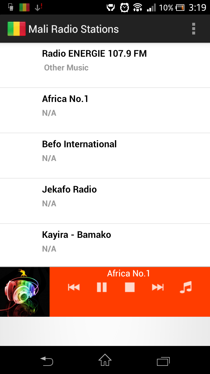 Android application Mali Radio Stations screenshort
