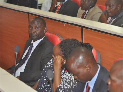 Kajiado County Assembly on this November 23 photo. Justus Ngussur (facing camera) was among MCAs who contributed on Thursday to a motion to summon the executive over financial expending stalemate in the county government.