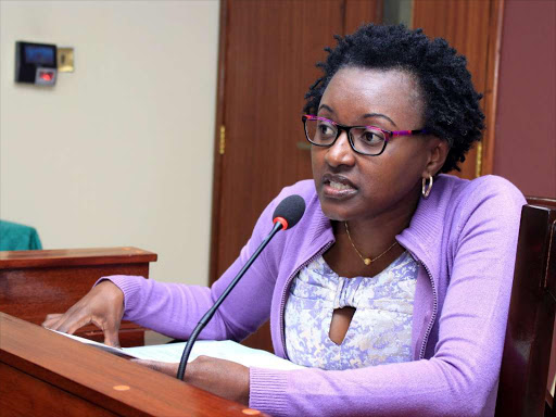 Nairobi county acting secretary Pauline Kahiga during a public accounts committee at City hall on 29th.January.2019/EZEKIEL AMING'A