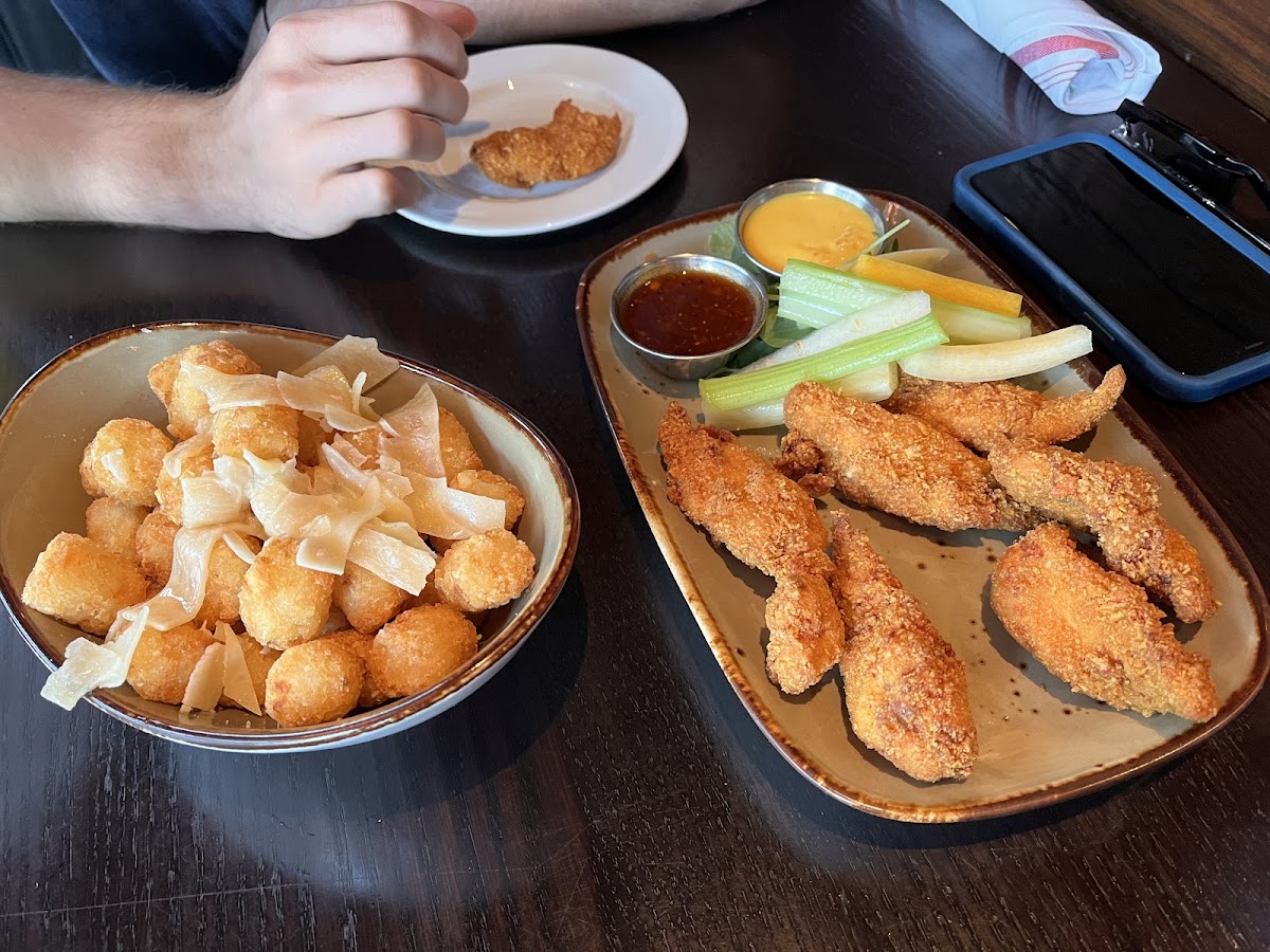 Chicken fingers and truffle tots