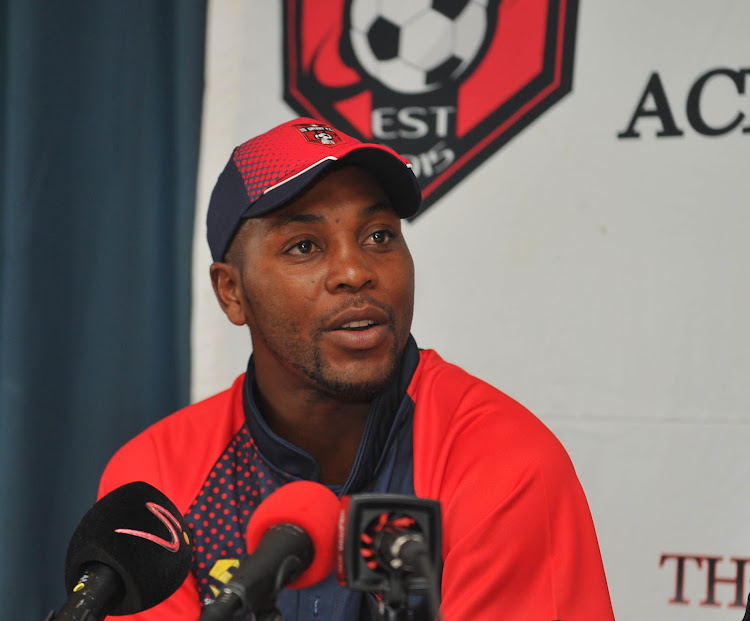 Mabhuti Khenyeza speaks to the media on February 18 2020 for the first time as head coach of TS Galaxy.