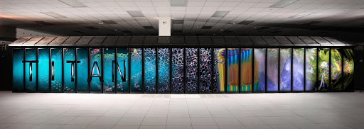 An image of the Titan supercomputer at the Oak Ridge National Laboratory.