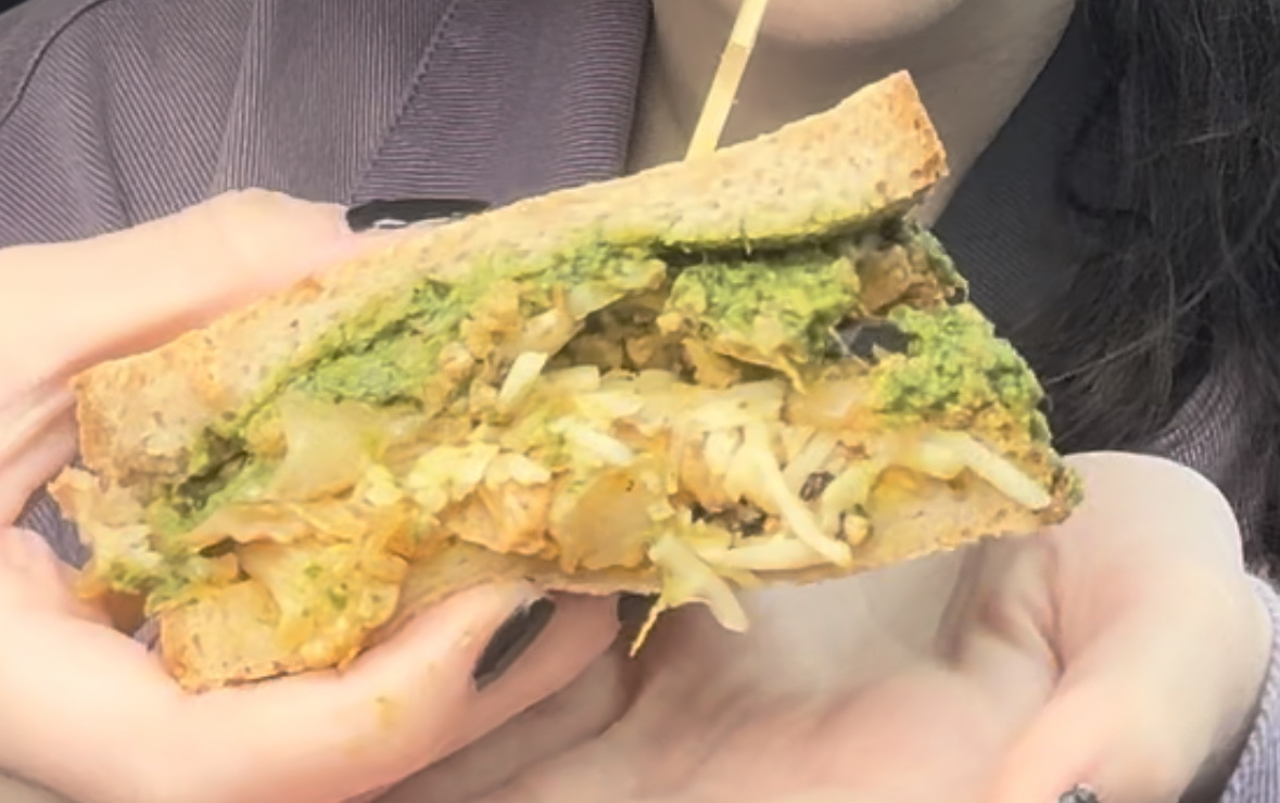Chipotle Cauliflower Sandwich with artichoke