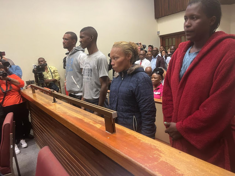 Boeta Appollis, Steveno van Rhyn, Kelly Smith and Phumza Sigaqa are charged with human trafficking in connection with the disappearance of Joslin Smith, 6.