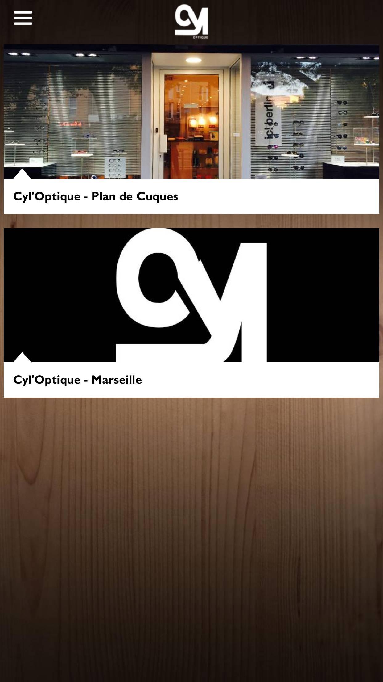 Android application CYL Optique screenshort