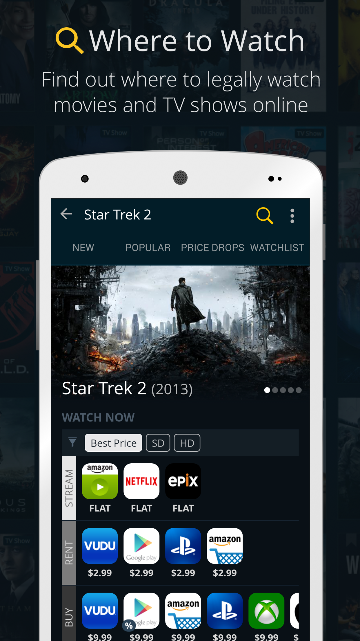Android application JustWatch - Streaming Guide screenshort