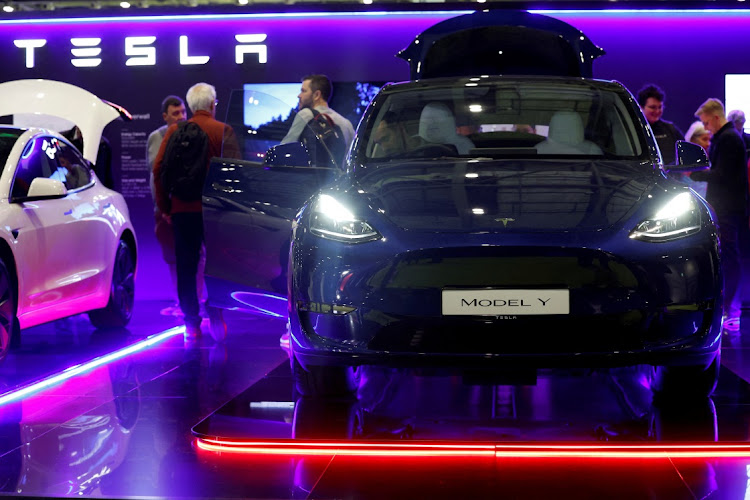 Tesla Model Y on display in London, Britain, March 28 2024. Picture: REUTERS/Peter Cziborra