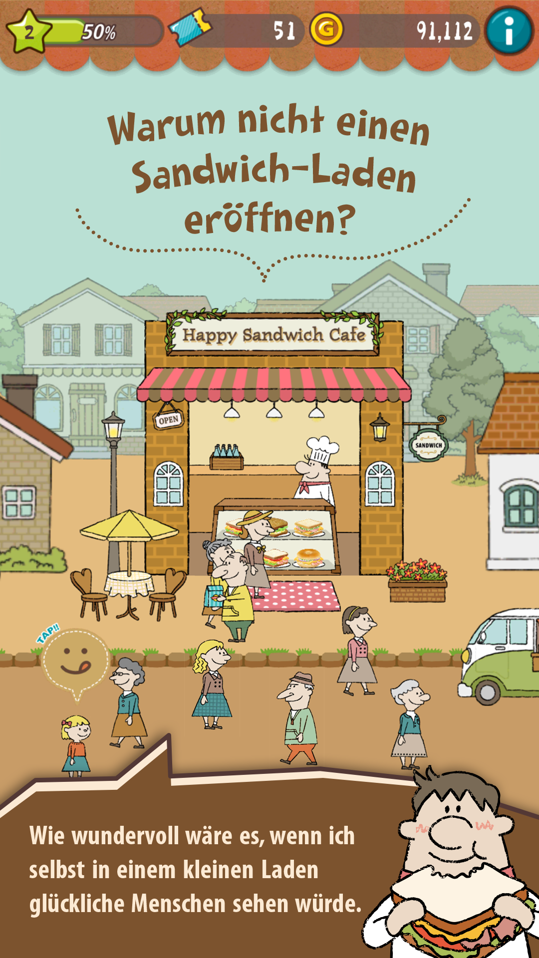 Android application Happy Sandwich Cafe screenshort