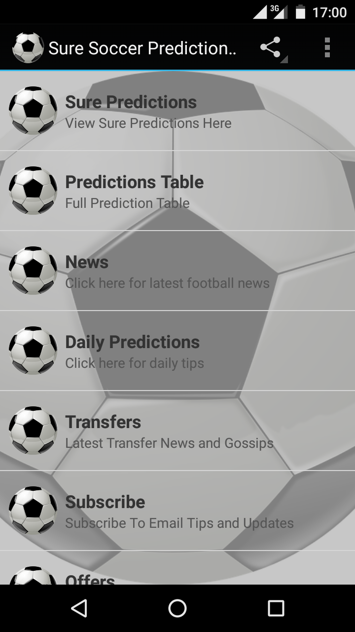 Android application Sure Soccer Predictions screenshort