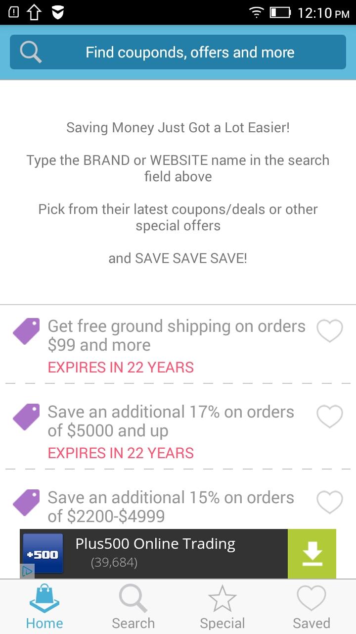 Android application Coupons for Dominos screenshort