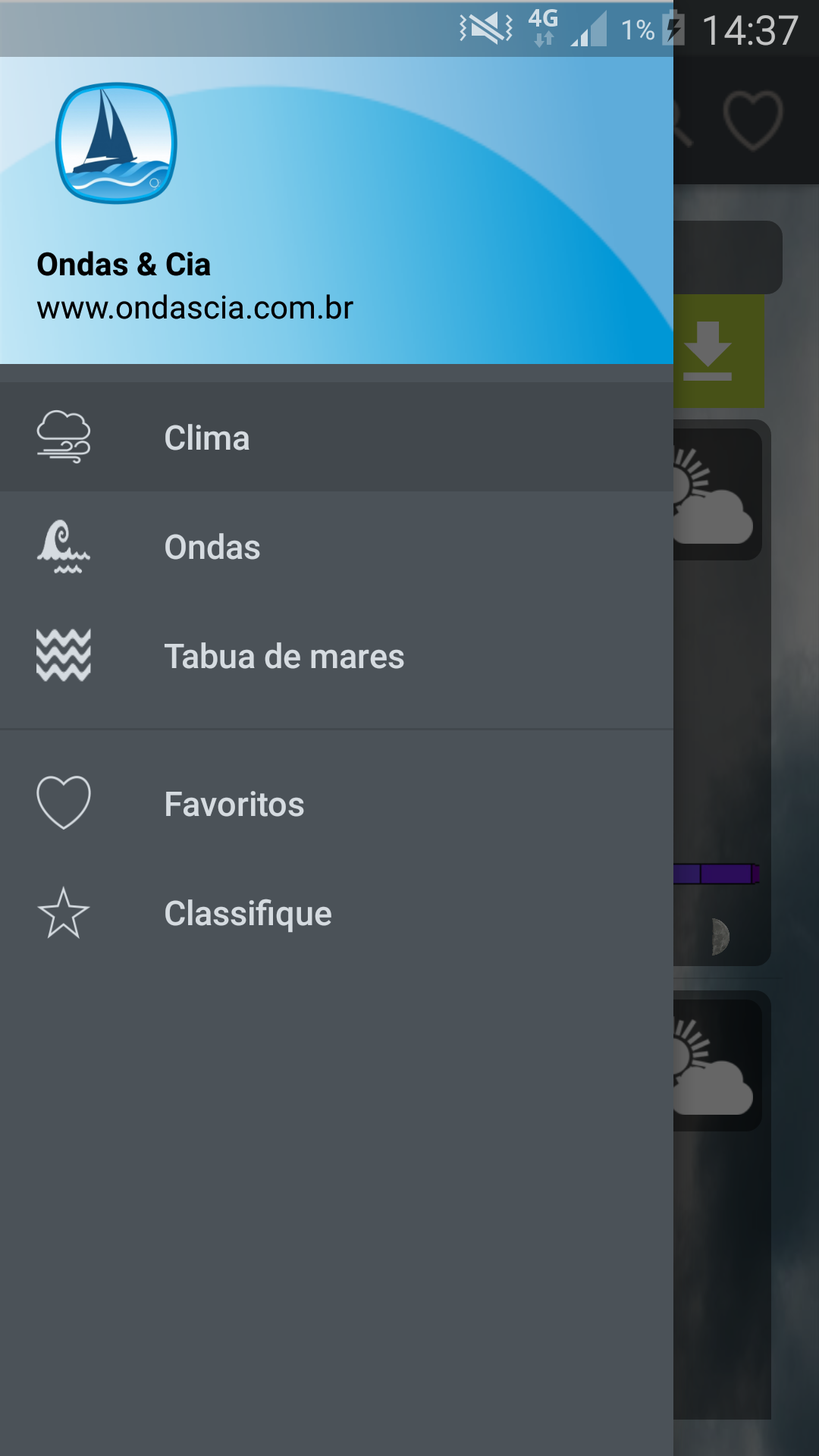 Android application Ondas &amp; Cia Previsao do Tempo screenshort