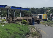 The military vehicle was trying to avoid a taxi which was driving in the wrong lane when it crashed. 