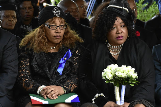 Zenani and Zindzi Mandela, pictured in April at Fourways Memorial Park, Johannesburg, at their mother Winnie Madikizela-Mandela's funeral.