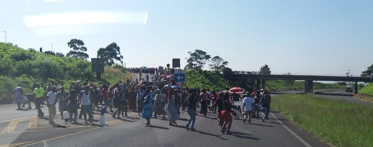 Hundreds of angry shack dwellers embarked on protests along the M19 highway in Durban on Monday April 29 2019.