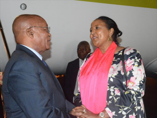 South African president Jacob Zuma received at the Jomo Kenyatta International Airport by Foreign affairs CS Amina Mohamed on October 10, 2016. /COURTESY
