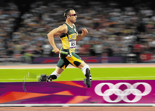 Oscar Pistorius made history by competing in the men's 4x400m relay final at the London 2012 Olympics.