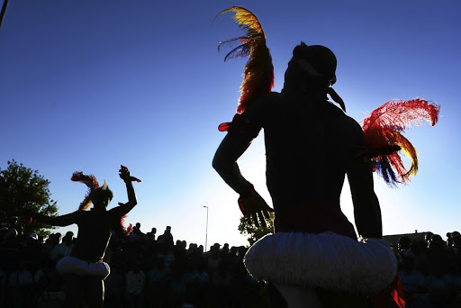 Isgumbu Tsonga cultural dance group performs during Heritage Day celebrations in Chiawelo, Soweto.