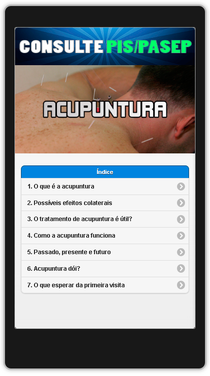 Android application Acupuntura screenshort