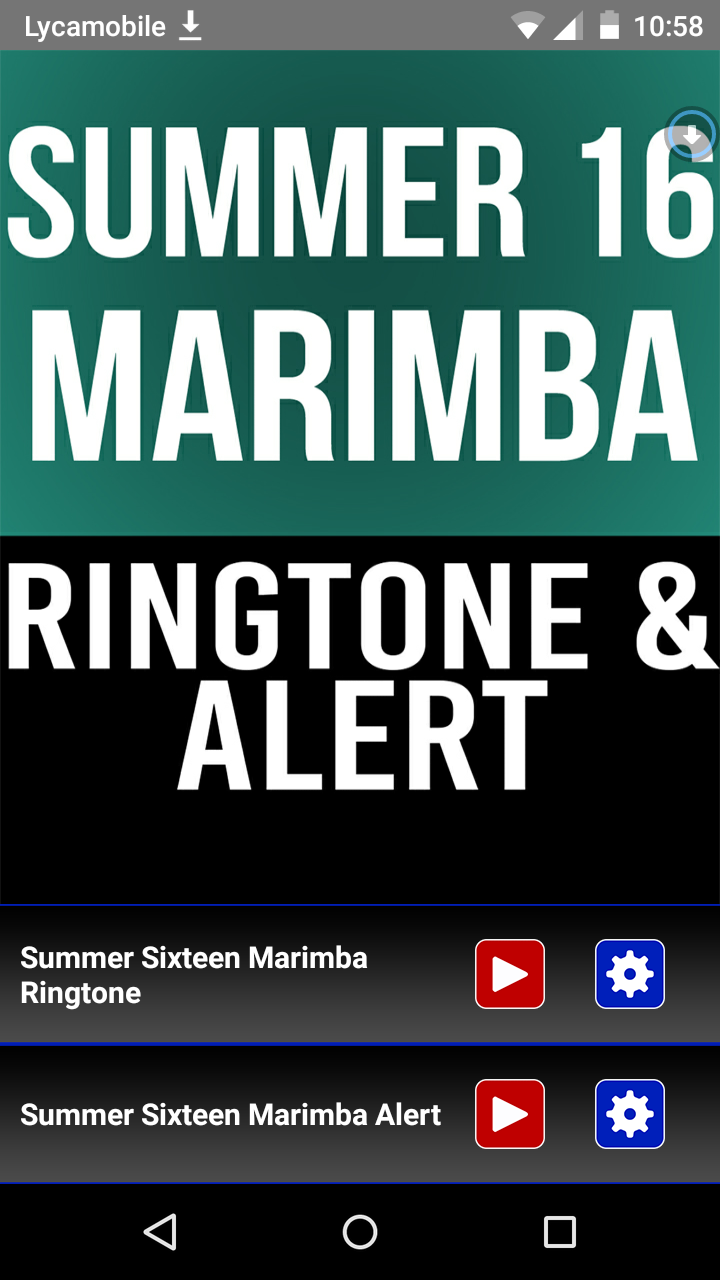 Android application Summer Sixteen Marimba Tone screenshort