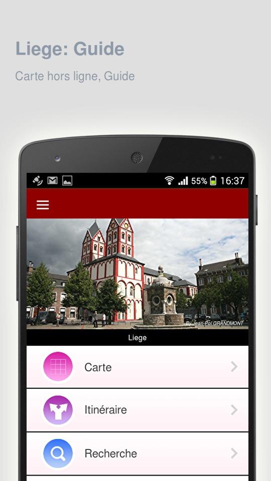 Android application Liege: Offline travel guide screenshort