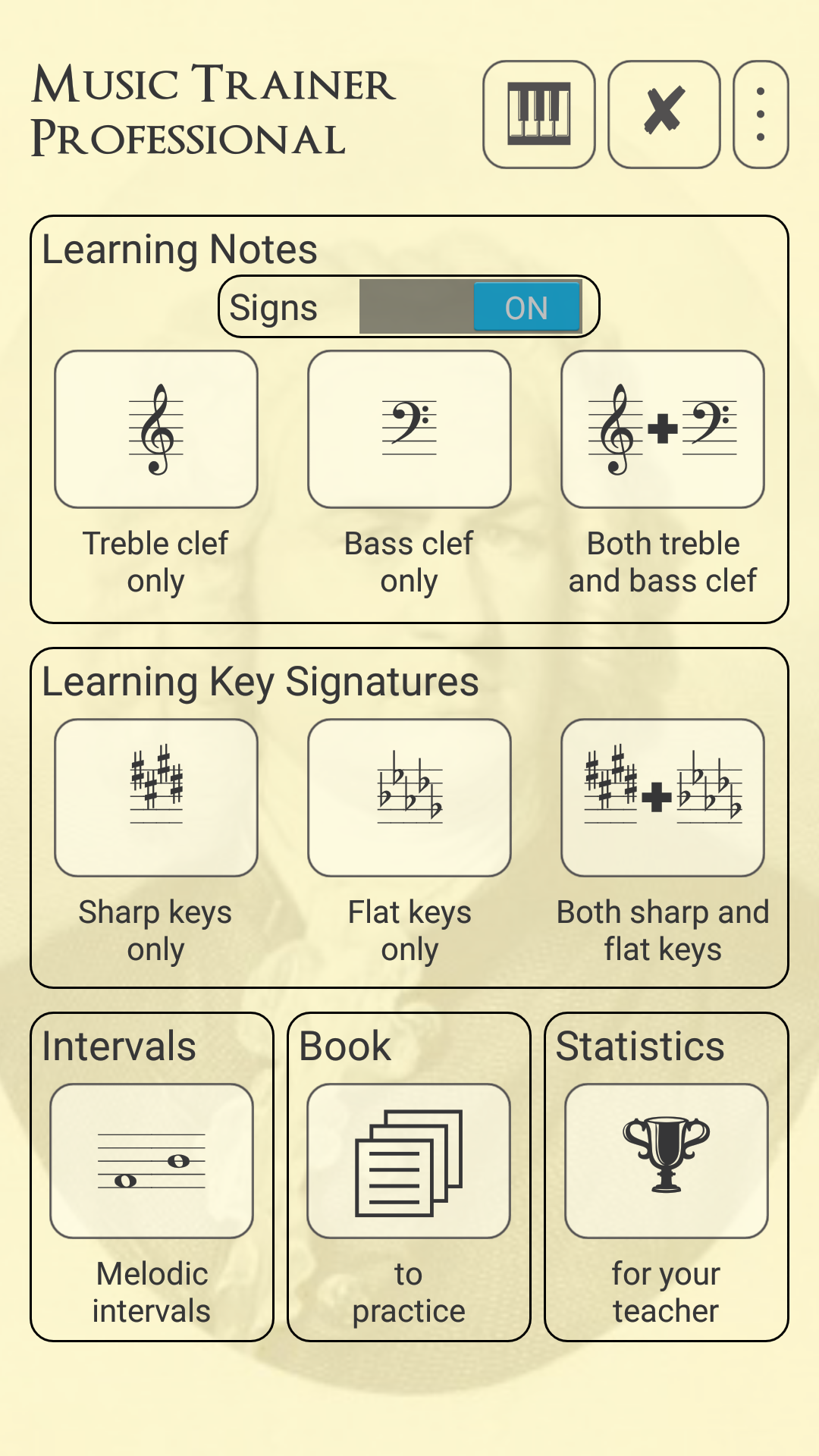 Android application Music Trainer Professional PRO screenshort