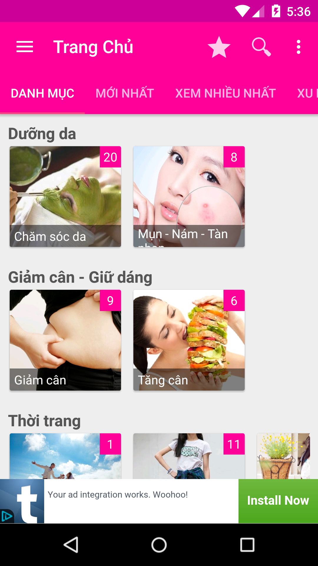 Android application Bí Quyết Làm Đẹp &amp; Thời Trang screenshort