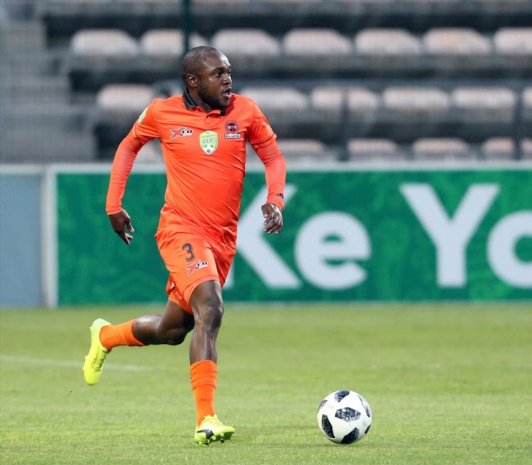 Mogau Tshehla of Polokwane City FC during the Nedbank Cup, Last 32 match between Ubuntu Cape Town and Polokwane City at Athlone Stadium on February 07, 2018 in Cape Town.
