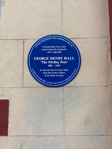 English   1st Viscount Hall of Cynon Valley From Penrikyber Colliery to the House of Lords. Welsh     Yr Is-iarll Hall Cwm Cynon cyntaf O Bwll Glo Penrikyber i Dŷ'r Arglwyddi.