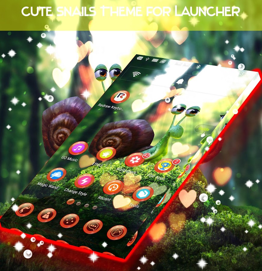 Cute Snails Theme for Launcher — приложение на Android