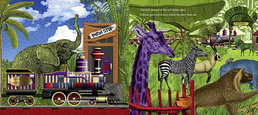 Tony Pinchuck's illustrations in 'The All Africa Wildlife Express'.