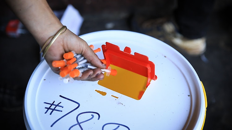 Harmless Project distributes needles to drug users, giving back a used syringe gets a user a clean‚ new‚ sealed one.